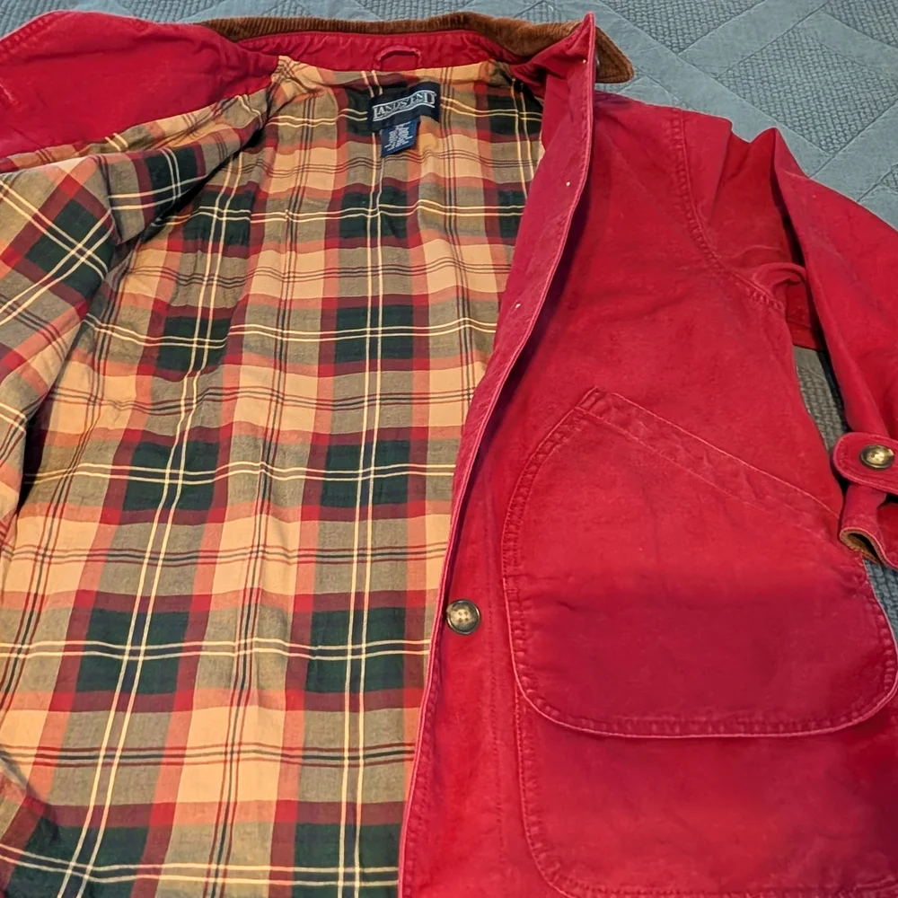 Lands' End Plaid Jacket with Red Accents - Picture 3 of 4